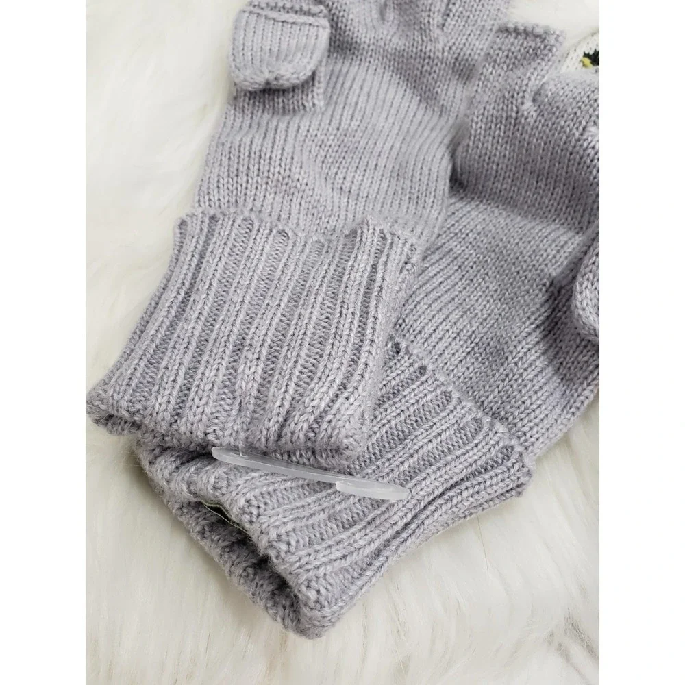 MISSING A‎ BUTTON!!! NEVER WORN - KATE SPADE NEW YORK WHIMSICAL OWL MITTENS